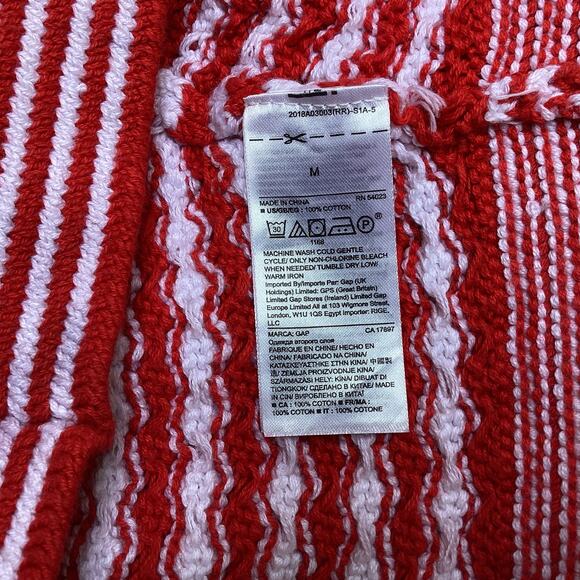Gap Crochet Tank Knit Sweater Top White & Apple Red Women's Medium - Picture 6 of 10